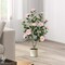 Costway 1/2 PCS 36" Artificial Camellia Tree Fake Potted Tree Greenery Floral Plant Modern Orange/White/Pink